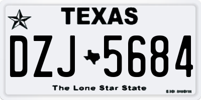 TX license plate DZJ5684
