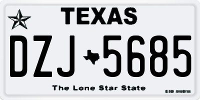 TX license plate DZJ5685