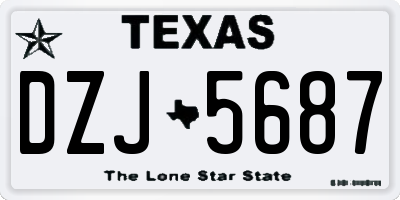 TX license plate DZJ5687