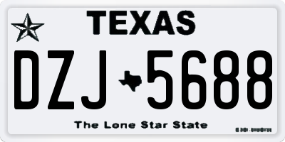 TX license plate DZJ5688