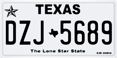 TX license plate DZJ5689