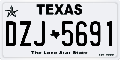 TX license plate DZJ5691
