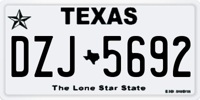 TX license plate DZJ5692