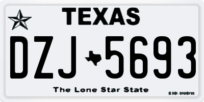 TX license plate DZJ5693