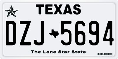 TX license plate DZJ5694