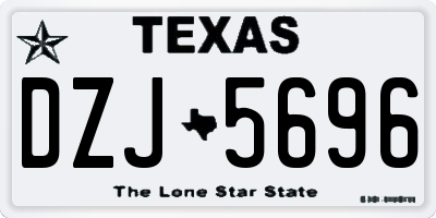 TX license plate DZJ5696