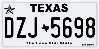 TX license plate DZJ5698