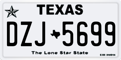 TX license plate DZJ5699