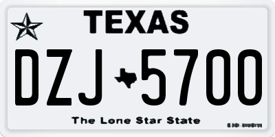 TX license plate DZJ5700