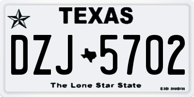 TX license plate DZJ5702