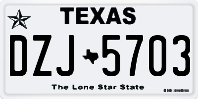 TX license plate DZJ5703