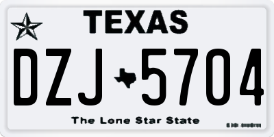 TX license plate DZJ5704