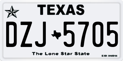 TX license plate DZJ5705