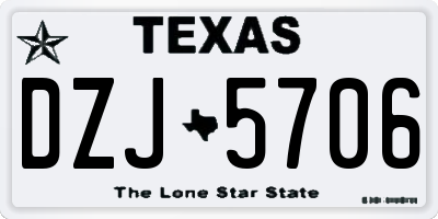 TX license plate DZJ5706