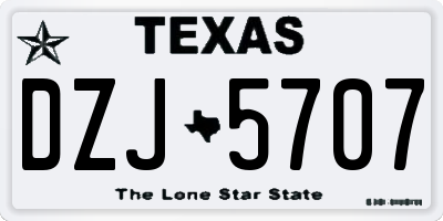 TX license plate DZJ5707
