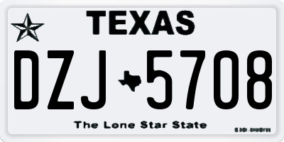 TX license plate DZJ5708