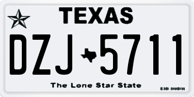 TX license plate DZJ5711