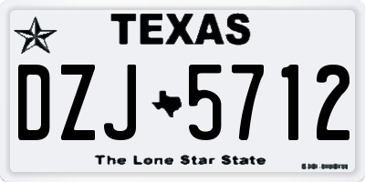 TX license plate DZJ5712