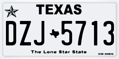 TX license plate DZJ5713