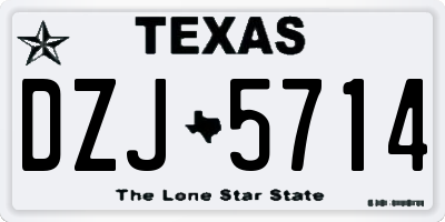 TX license plate DZJ5714