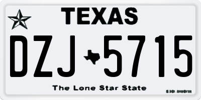 TX license plate DZJ5715
