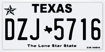 TX license plate DZJ5716