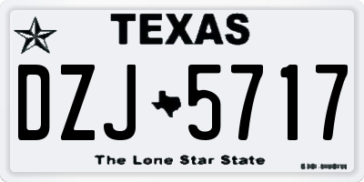 TX license plate DZJ5717