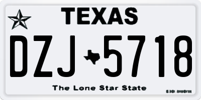 TX license plate DZJ5718