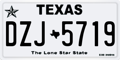 TX license plate DZJ5719