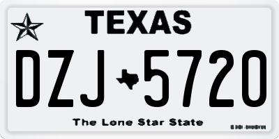 TX license plate DZJ5720