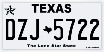 TX license plate DZJ5722
