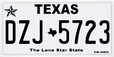 TX license plate DZJ5723