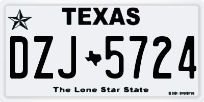 TX license plate DZJ5724