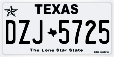 TX license plate DZJ5725