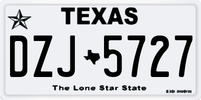 TX license plate DZJ5727