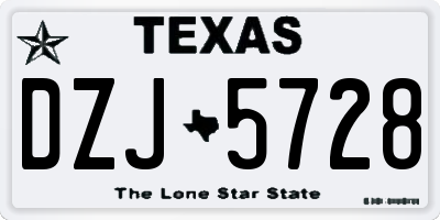 TX license plate DZJ5728
