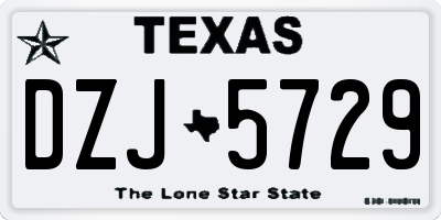 TX license plate DZJ5729
