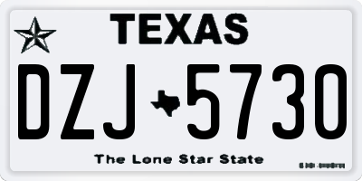 TX license plate DZJ5730