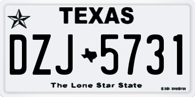 TX license plate DZJ5731