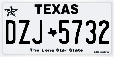 TX license plate DZJ5732