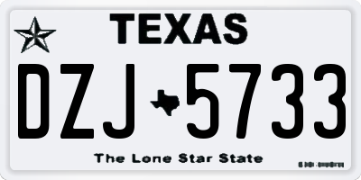 TX license plate DZJ5733