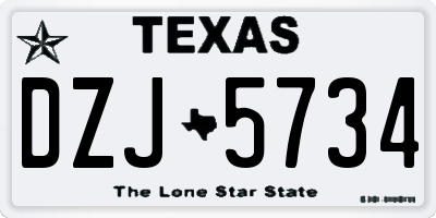 TX license plate DZJ5734