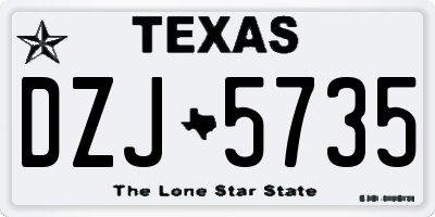 TX license plate DZJ5735