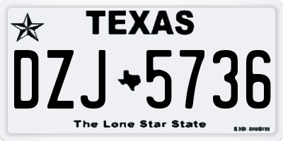 TX license plate DZJ5736