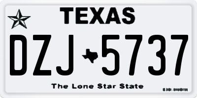 TX license plate DZJ5737