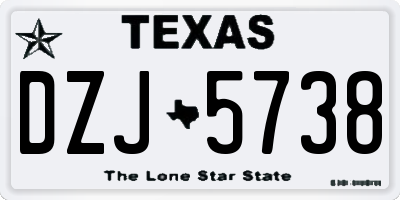 TX license plate DZJ5738