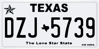 TX license plate DZJ5739