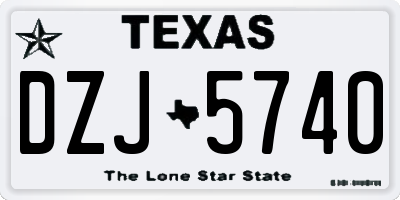 TX license plate DZJ5740