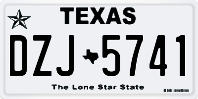 TX license plate DZJ5741