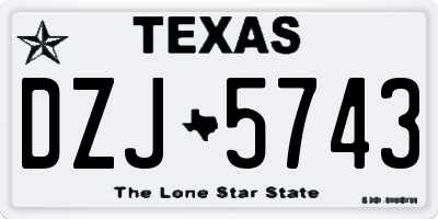 TX license plate DZJ5743
